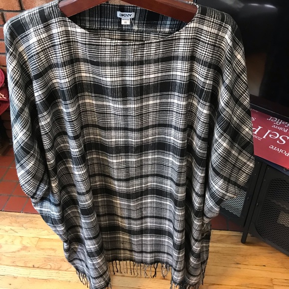 Brand new soft cotton DKNY poncho one size - Picture 2 of 6